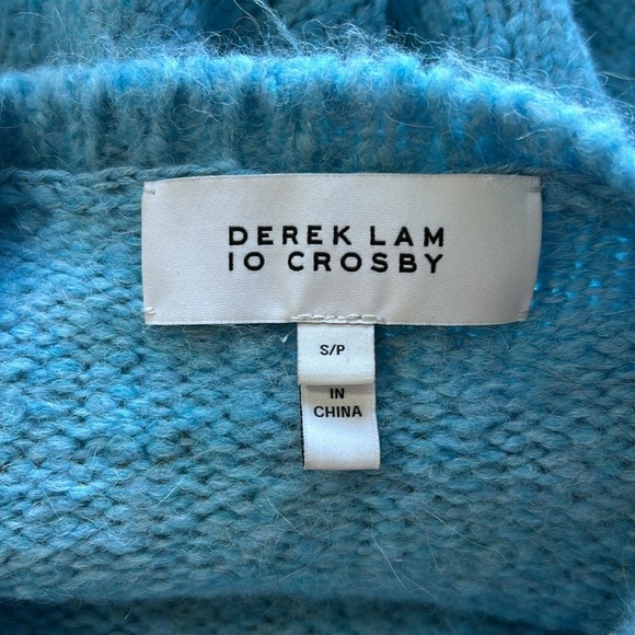 Derek Lam 10 Crosby Locken Puff Sleeve Sweater in Light Blue Alpaca Sz S - Picture 7 of 12